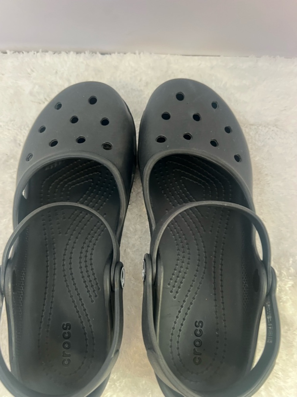 CROCS Black Women's Mary Jane Clog Mules - Picture 4 of 6